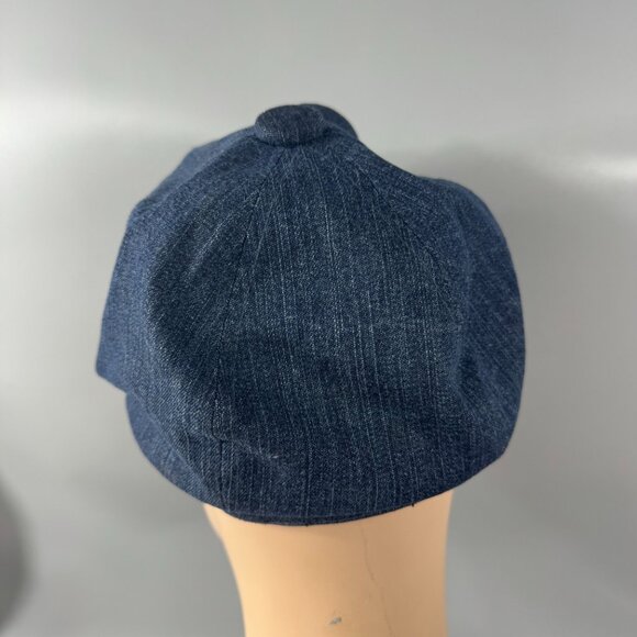 Harley Davidson Blue Denim Newsboy Gatsby Women's Hat Cap Medium Studded - Picture 3 of 13